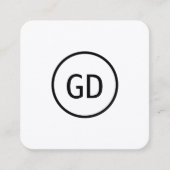 モノクモダンロミニマルータイポグラフィ スクエア名刺 (正面)