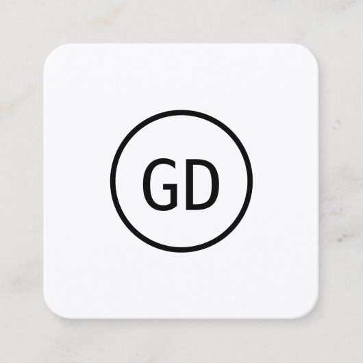 モノクモダンロミニマルータイポグラフィ スクエア名刺 (正面)