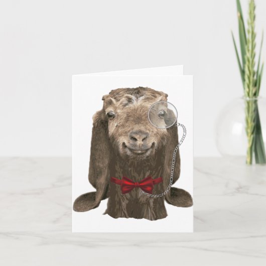 モノクルおもしろいとヌビアンヤギ カード (正面)