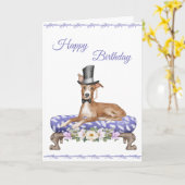 モノクルのグレイハウンド カード (黄色い花)