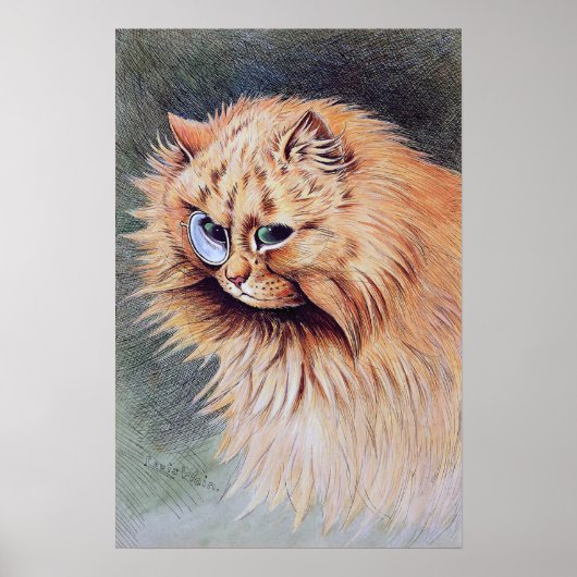 モノクルをした猫、ルイス・ウェイン ポスター (正面)