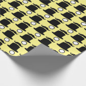 モノクル付きヒップスタートップハットデザイン ラッピングペーパー (角)