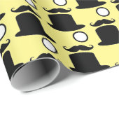 モノクル付きヒップスタートップハットデザイン ラッピングペーパー (ロールコーナー)