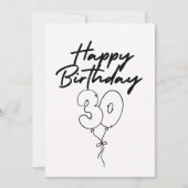 モノクロお誕生日お祝いカード (正面)