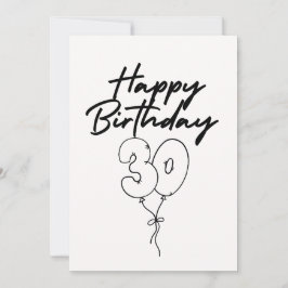 モノクロお誕生日お祝いカード