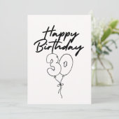 モノクロお誕生日お祝いカード (スタンド正面)