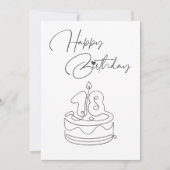 モノクロお誕生日お祝いカード (正面)