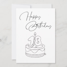 モノクロお誕生日お祝いカード