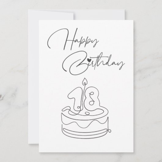 モノクロお誕生日お祝いカード (正面)