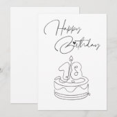 モノクロお誕生日お祝いカード (正面/裏面)