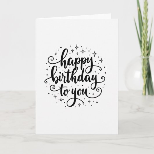 モノクロお誕生日カード カード (正面)
