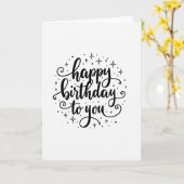 モノクロお誕生日カード カード (黄色い花)