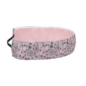 モノクロかわいらしフローラグレー/ほこりっぽいピンク アスレチックヘッドバンド (左)