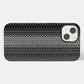 モノクロでおしゃれなパターン iPhoneケース (裏面横)