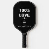 モノクロでおしゃれな「Dadへの100%LOVE」 ピックルボールラケット (裏面)