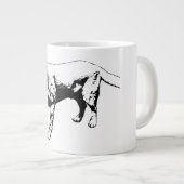 モノクロでフォーカスを落ち着ける ジャンボコーヒーマグカップ (正面右)