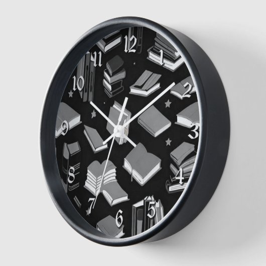 モノクロで予約 壁時計 (傾斜)