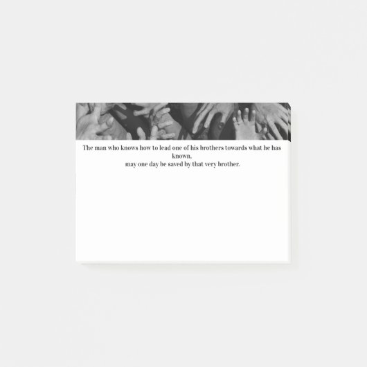 モノクロで手に届くシンボリック ポストイット (正面)