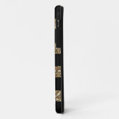 モノクロとフェイク金ゴールドのストライプグリッター Case-Mate iPhoneケース (裏面/左)