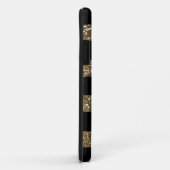 モノクロとフェイク金ゴールドのストライプグリッター Case-Mate iPhoneケース (裏面/右)