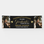 モノクロと金ゴールド写真の卒業祝い 横断幕 (横)