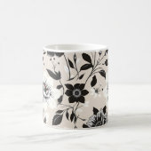 モノクロのお花 コーヒーマグカップ (中央)