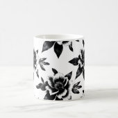 モノクロのお花 コーヒーマグカップ (中央)
