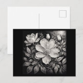 モノクロのお花 ポストカード (正面/裏面)