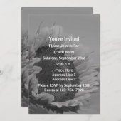 モノクロのひまわりパーティー 招待状 (正面/裏面)