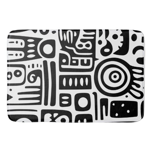 モノクロのらくがき 1/4 バスマット (正面)