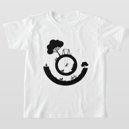 モノクロのイラスト Tシャツ