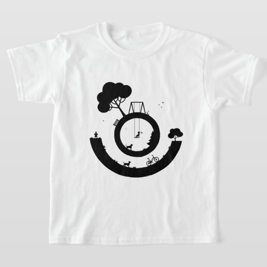 モノクロのイラスト Tシャツ (レイダウン)