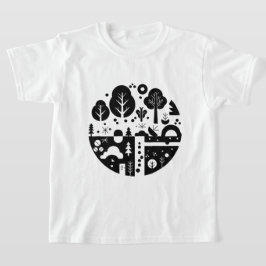 モノクロのイラスト Tシャツ