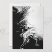 モノクロのインクアートの結婚式招待状 セーブザデート (裏面)