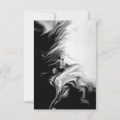 モノクロのインクアートの結婚式招待状 出欠カード (裏面)