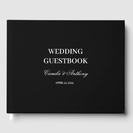 モノクロのウェディング ゲストブック (正面)