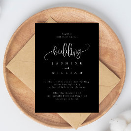 モノクロのウェディング 招待状