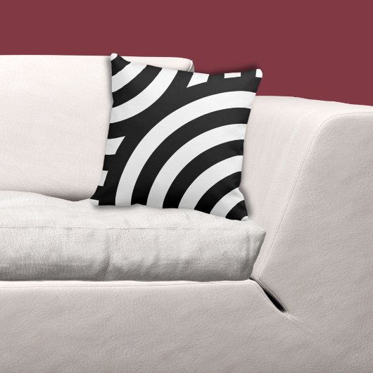 モノクロのウェーブパターン クッション