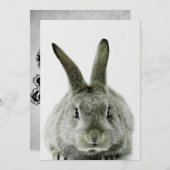 モノクロのウサギ | ウサギ好きな人へのプレゼント シーズンカード (正面/裏面)