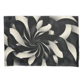 モノクロのエレガンスの渦 枕カバー