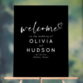 モノクロのエレガントでミニマルなウェディングウェルカム アクリルサイン (ニュートラル)