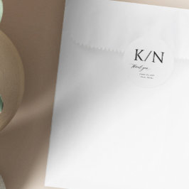 モノクロのエレガントなウェディング感謝していユー ラウンドシール