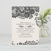 モノクロのエレガントなヴィンテージ ラッセル ウェディング 招待状 (スタンド正面)