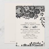 モノクロのエレガントなヴィンテージ ラッセル ウェディング 招待状 (正面/裏面)