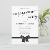 モノクロのエンゲージメントパーティー招待状 招待状 (スタンド正面)
