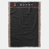 モノクロのオシャレなオーバル幾何学模様 スローブランケット (正面縦)