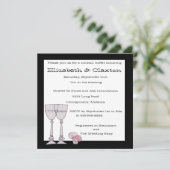 モノクロのカクテル・ビュッフェ招待状 招待状 (スタンド正面)