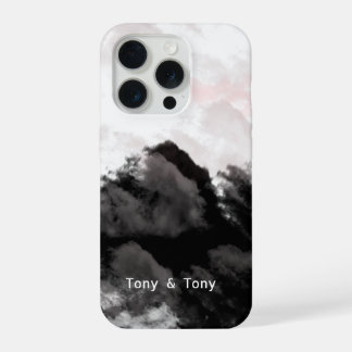 モノクロのカスタマイズ可能な山の風景 I iPhone 15 PROケース