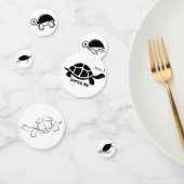 モノクロのカメのテーブルコンフェッティ コンフェッティ (グループ)