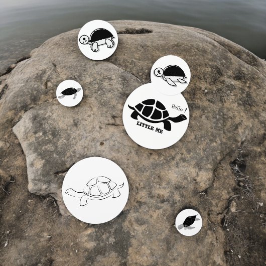 モノクロのカメのテーブルコンフェッティ コンフェッティ